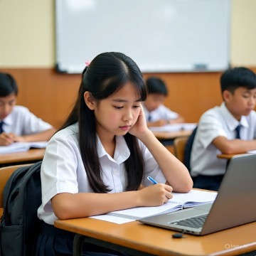 Ilustrasi siswa Sekolah Rakyat. [Meta AI]
